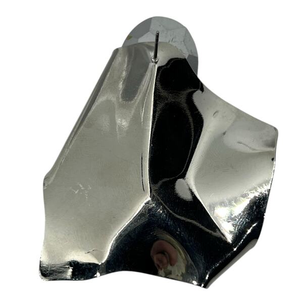 Modernist Sculptural Citrine Crystal Silver Statement Earring Avant-Garde Runway - Picture 12 of 12